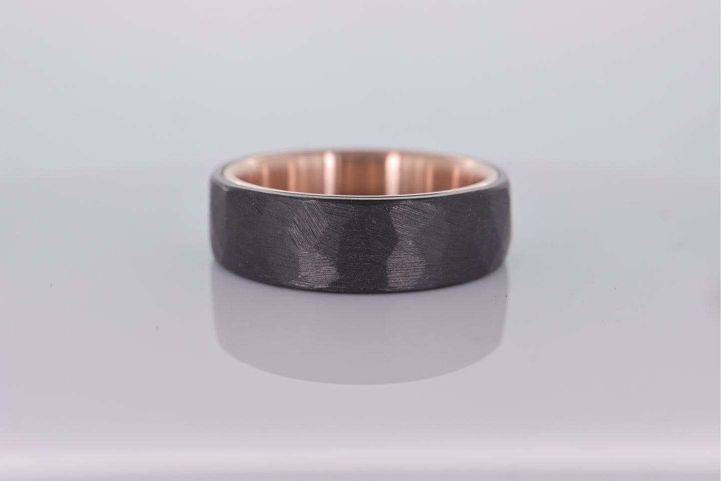 Faceted Black Zirconium with 14k Rose Gold Liner