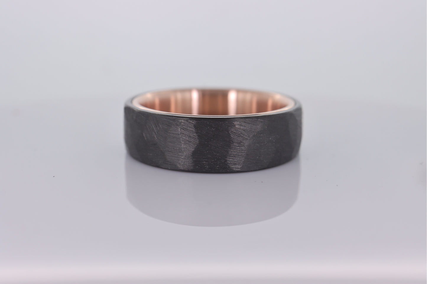 Faceted Black Zirconium with 14k Rose Gold Liner