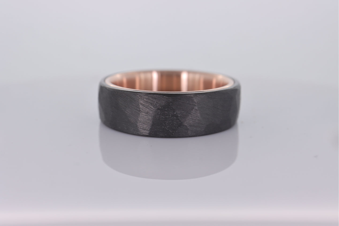 Faceted Black Zirconium with 14k Rose Gold Liner