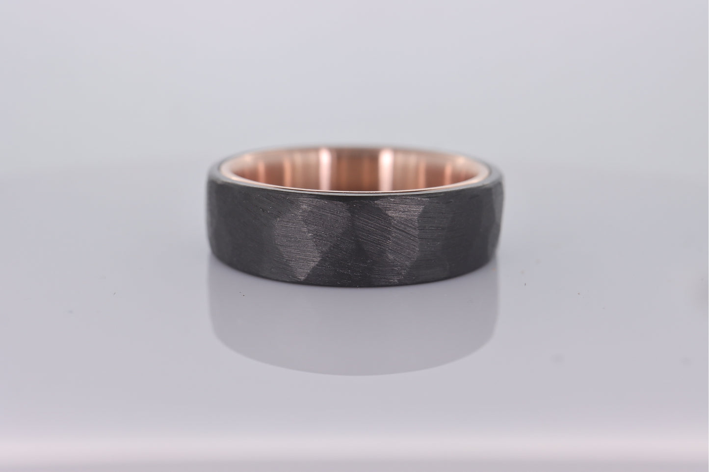 Faceted Black Zirconium with 14k Rose Gold Liner