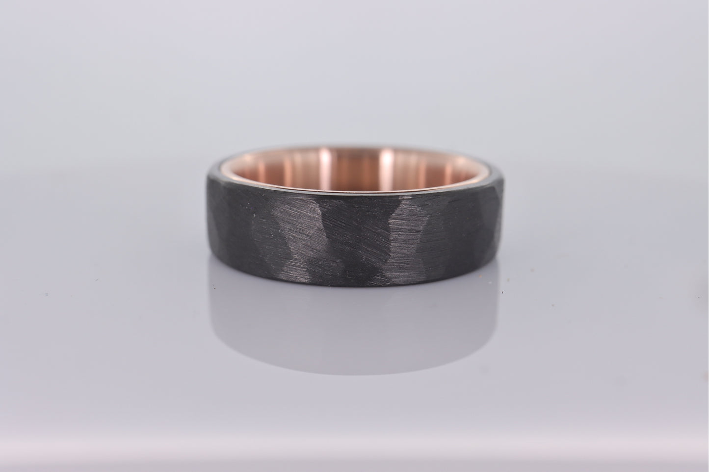 Faceted Black Zirconium with 14k Rose Gold Liner