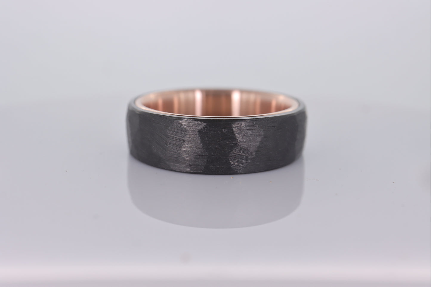 Faceted Black Zirconium with 14k Rose Gold Liner