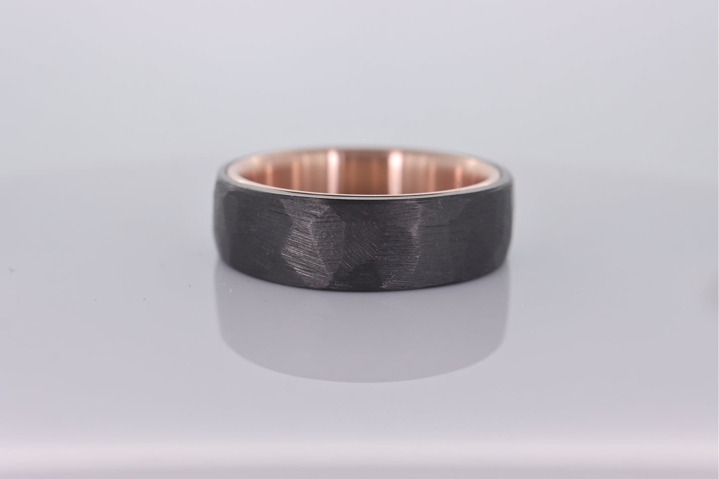 Faceted Black Zirconium with 14k Rose Gold Liner