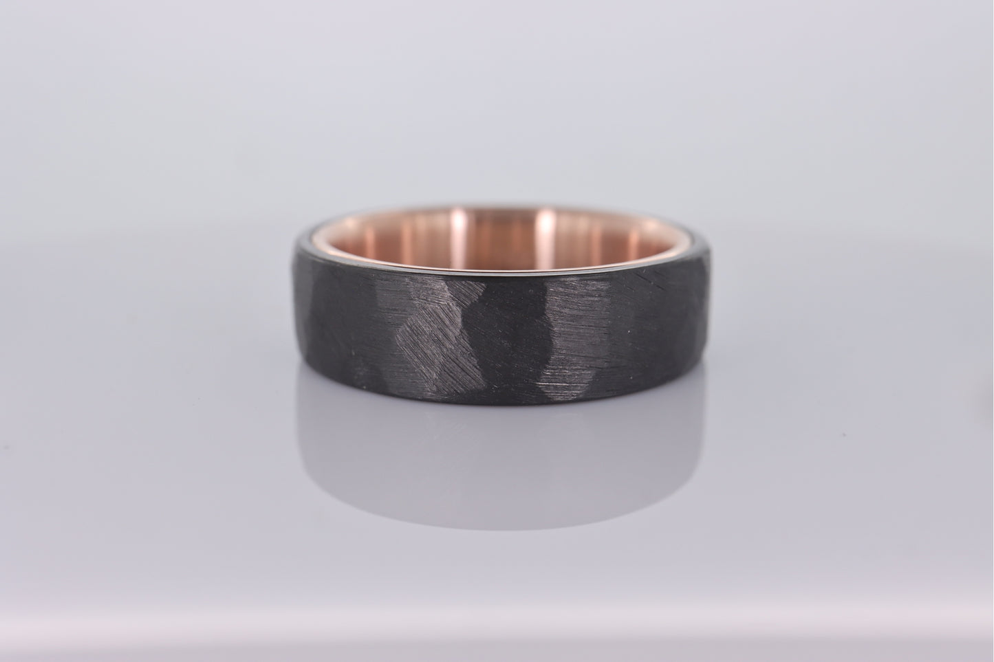 Faceted Black Zirconium with 14k Rose Gold Liner
