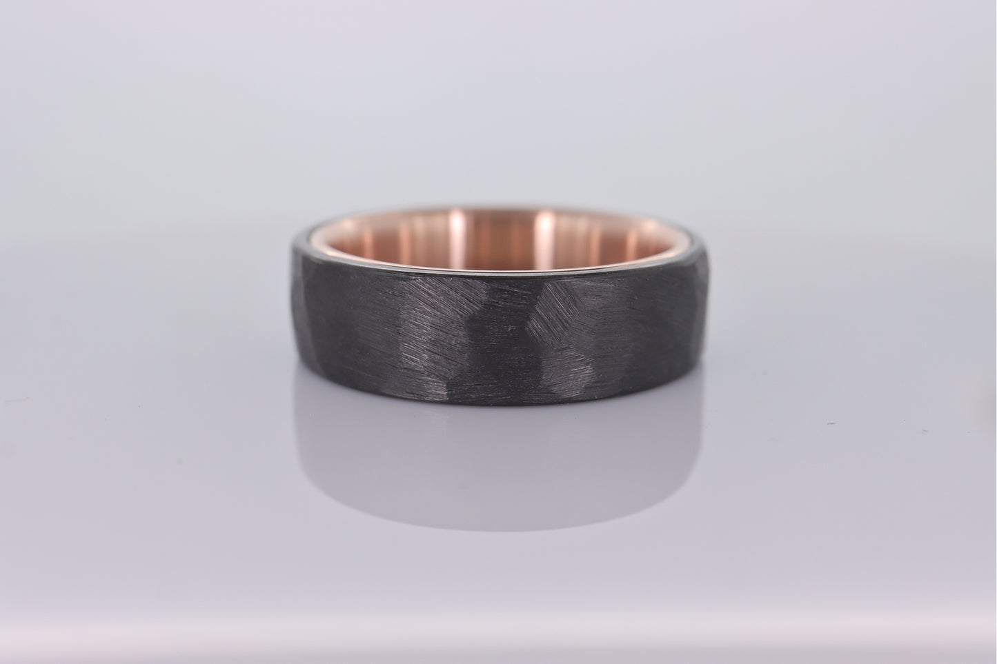 Faceted Black Zirconium with 14k Rose Gold Liner