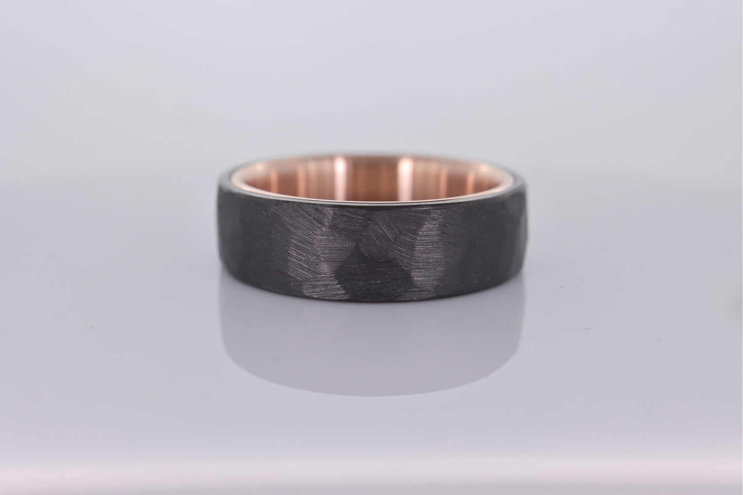 Faceted Black Zirconium with 14k Rose Gold Liner