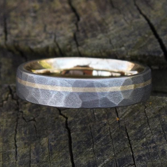 Faceted Ti / 14k Yellow Liner