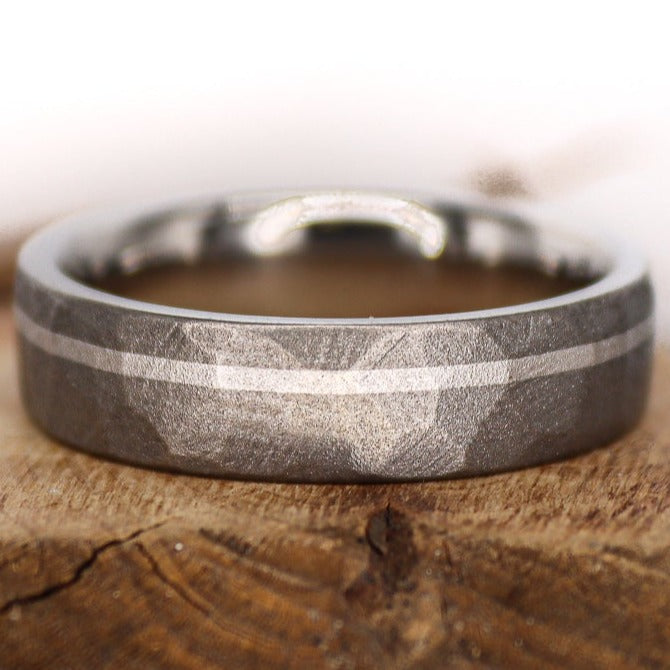 Faceted Titanium with Platinum inlay