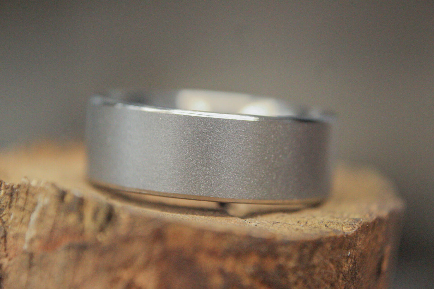 Beveled Sandblasted Titanium Ring