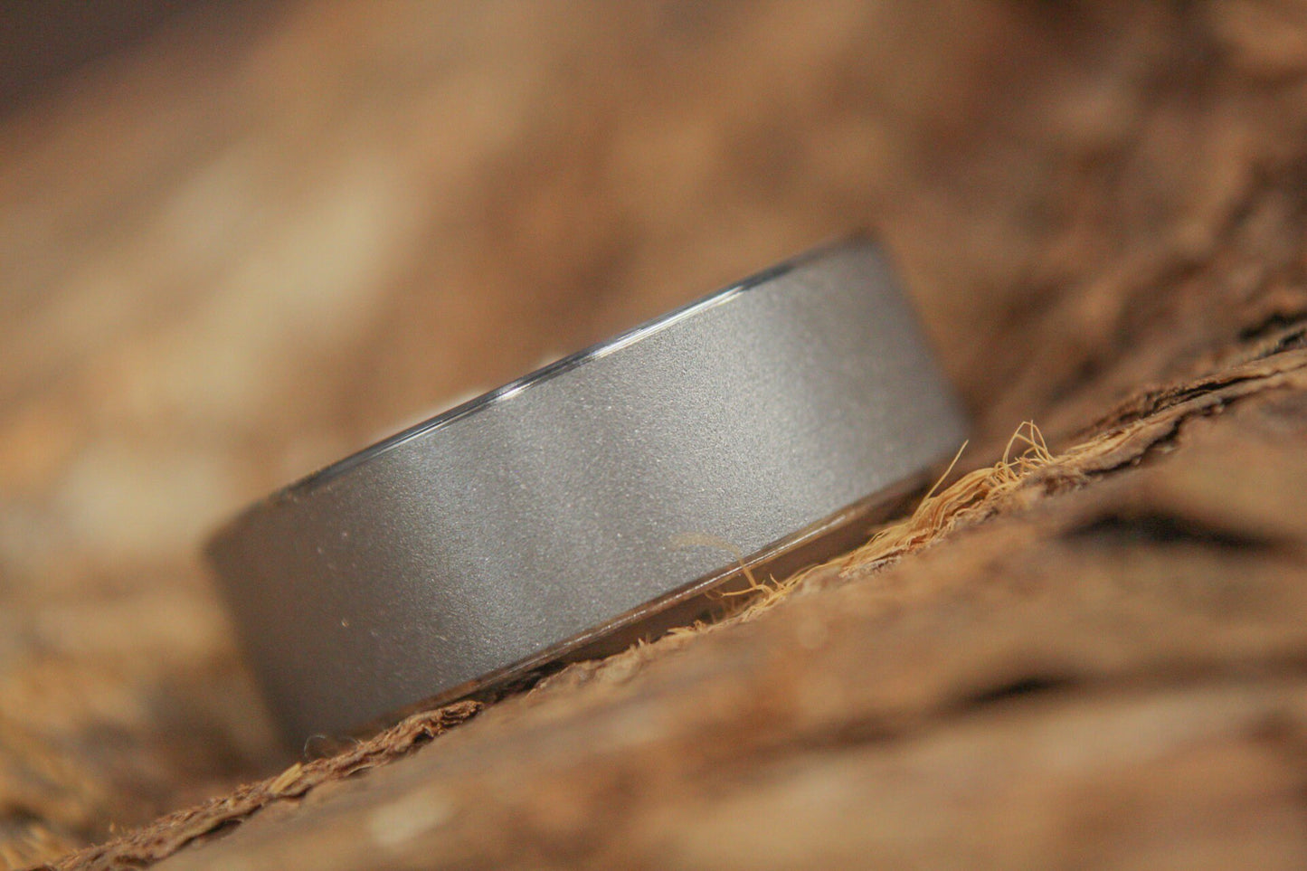 Beveled Sandblasted Titanium Ring