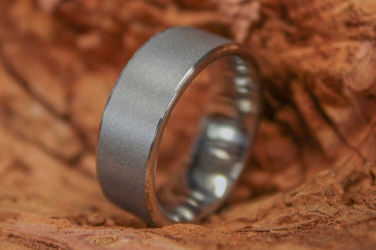 Beveled Sandblasted Titanium Ring