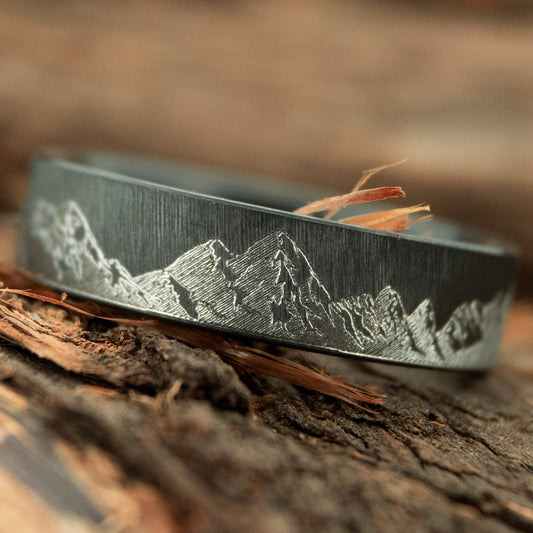 Textured Black Zirconium Mountain Range 