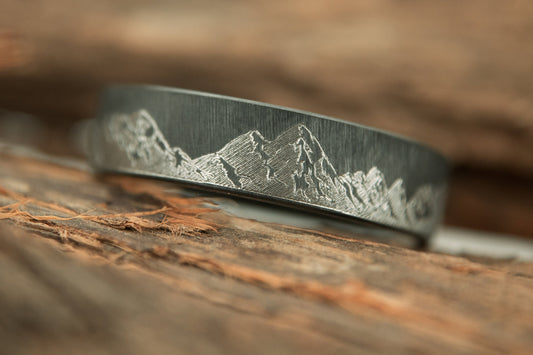 Textured Black Zirconium Mountain Range
