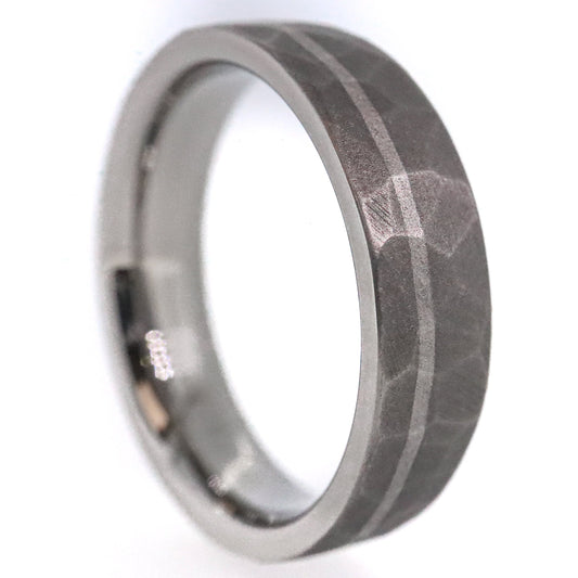 Faceted Titanium with Platinum inlay