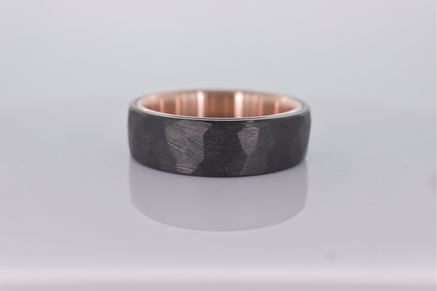 Faceted Black Zirconium with 14k Rose Gold Liner