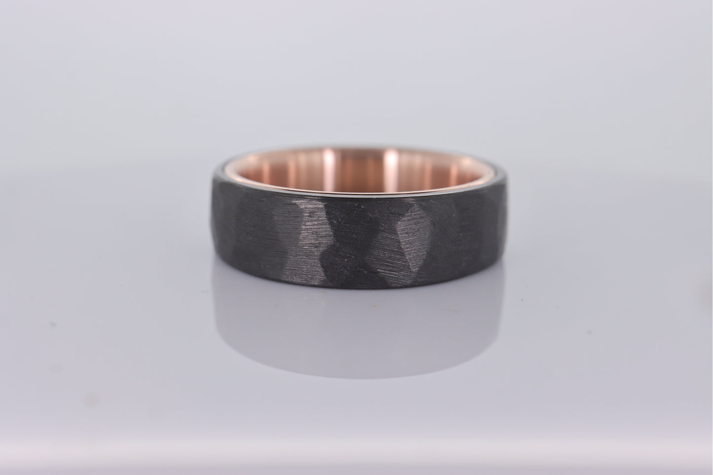 Faceted Black Zirconium with 14k Rose Gold Liner