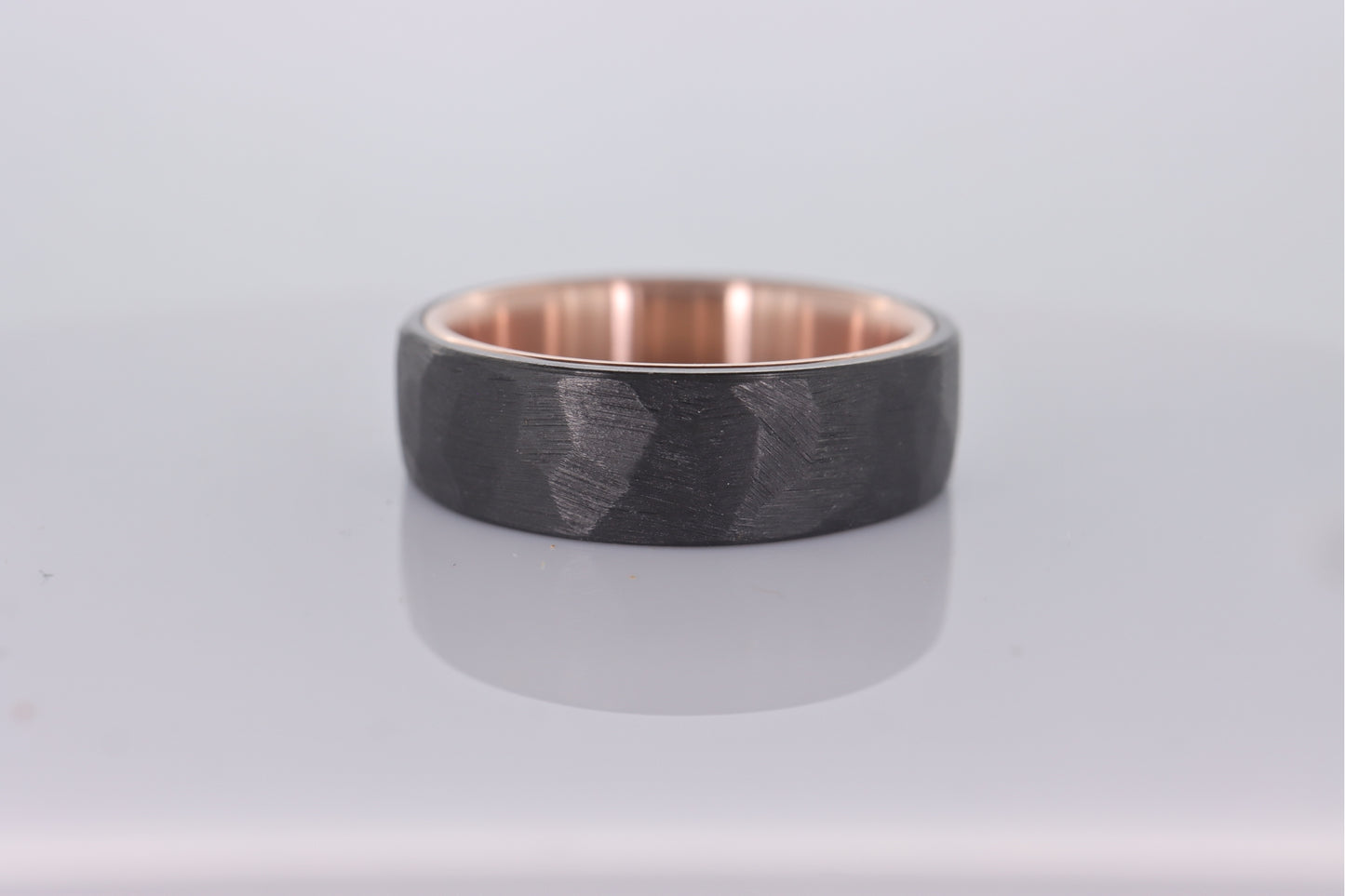 Faceted Black Zirconium with 14k Rose Gold Liner