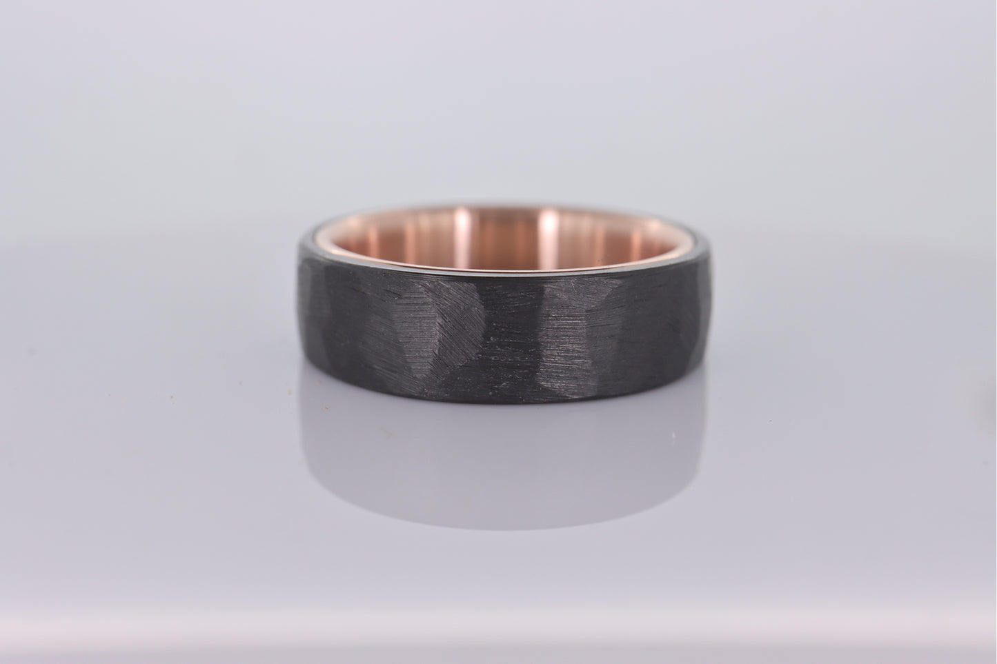 Faceted Black Zirconium with 14k Rose Gold Liner