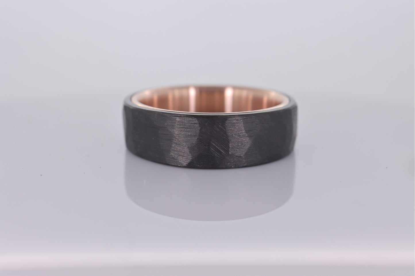 Faceted Black Zirconium with 14k Rose Gold Liner