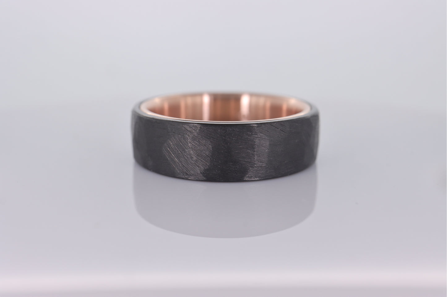 Faceted Black Zirconium with 14k Rose Gold Liner