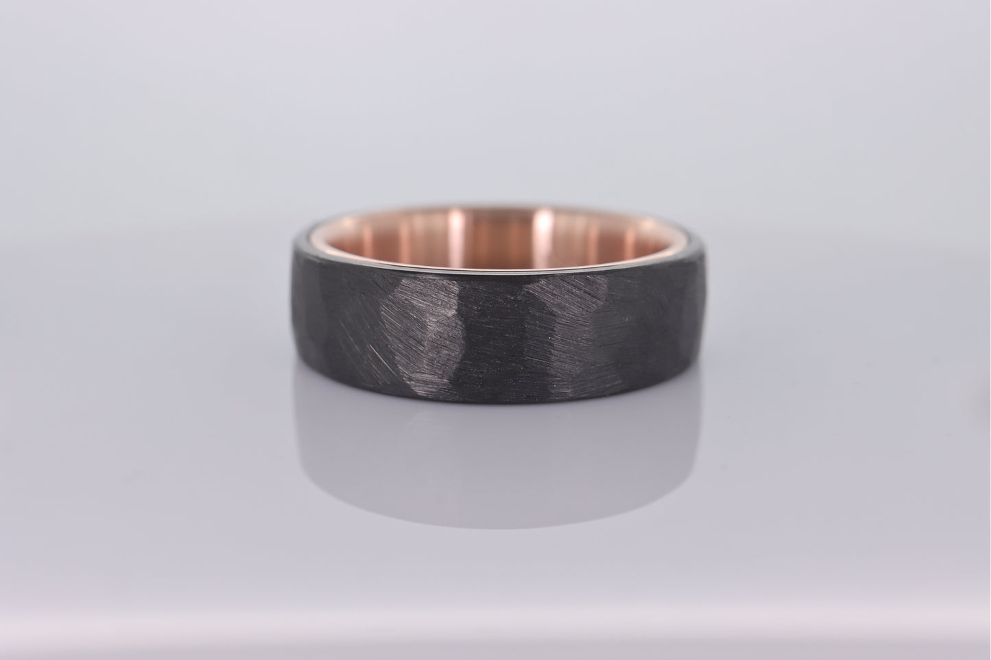 Faceted Black Zirconium with 14k Rose Gold Liner