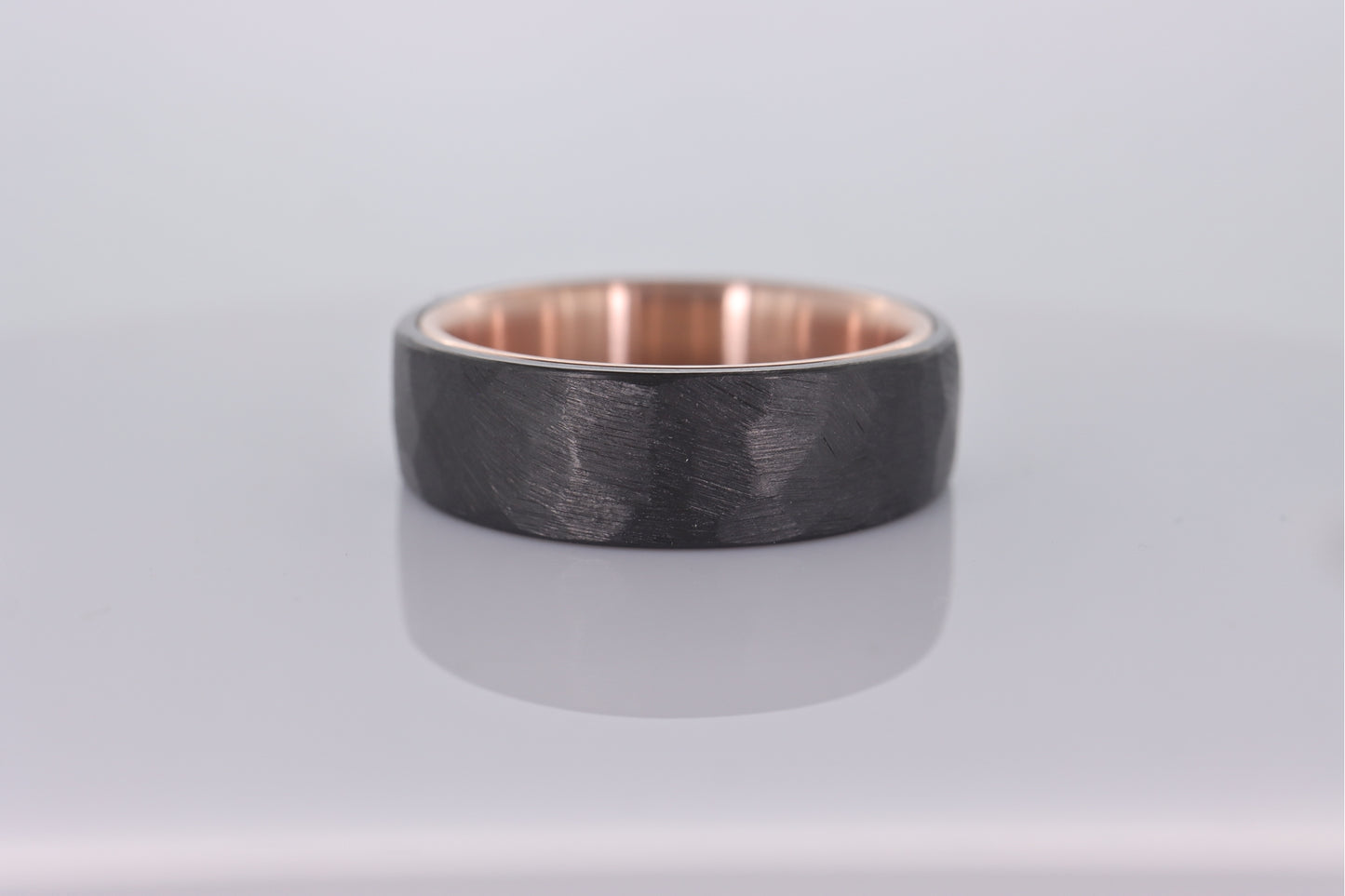 Faceted Black Zirconium with 14k Rose Gold Liner