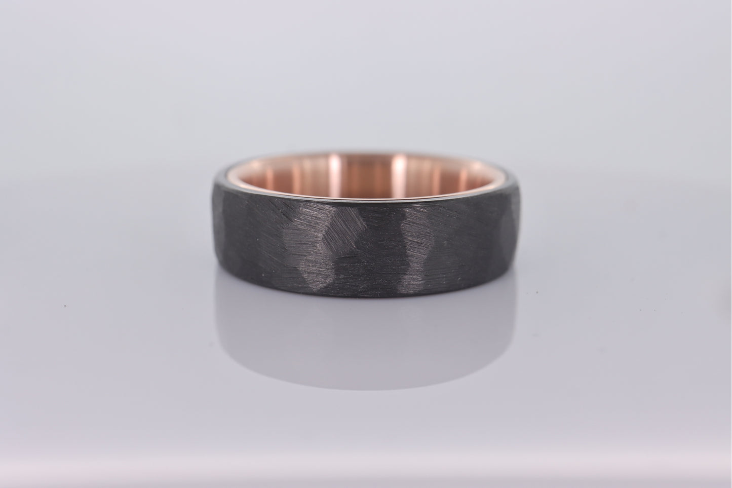 Faceted Black Zirconium with 14k Rose Gold Liner