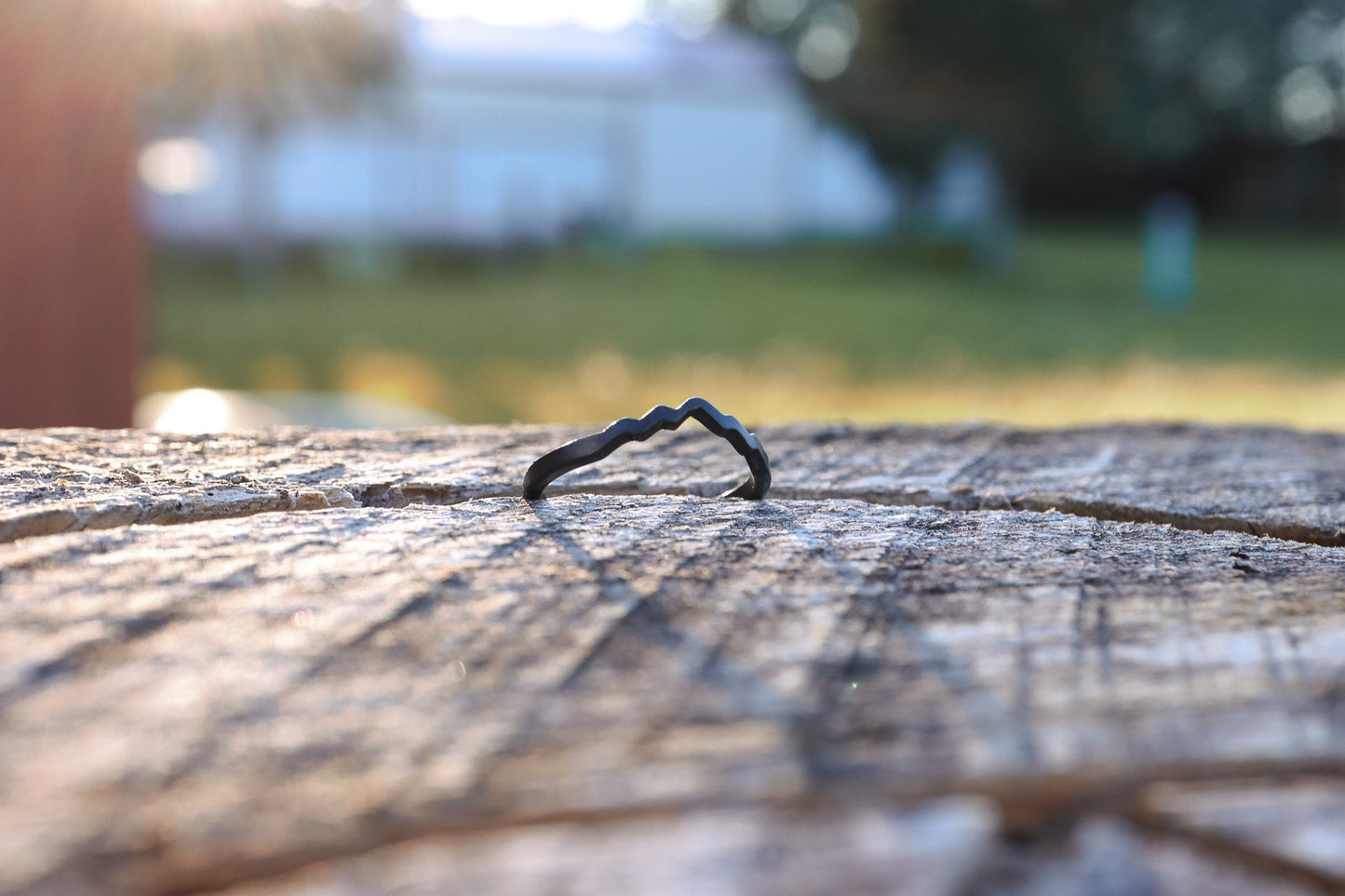 Zirconium Mountain Peaks, Women's Ring, Dainty Band, Handcrafted Mountain Ring, Black Zirconium