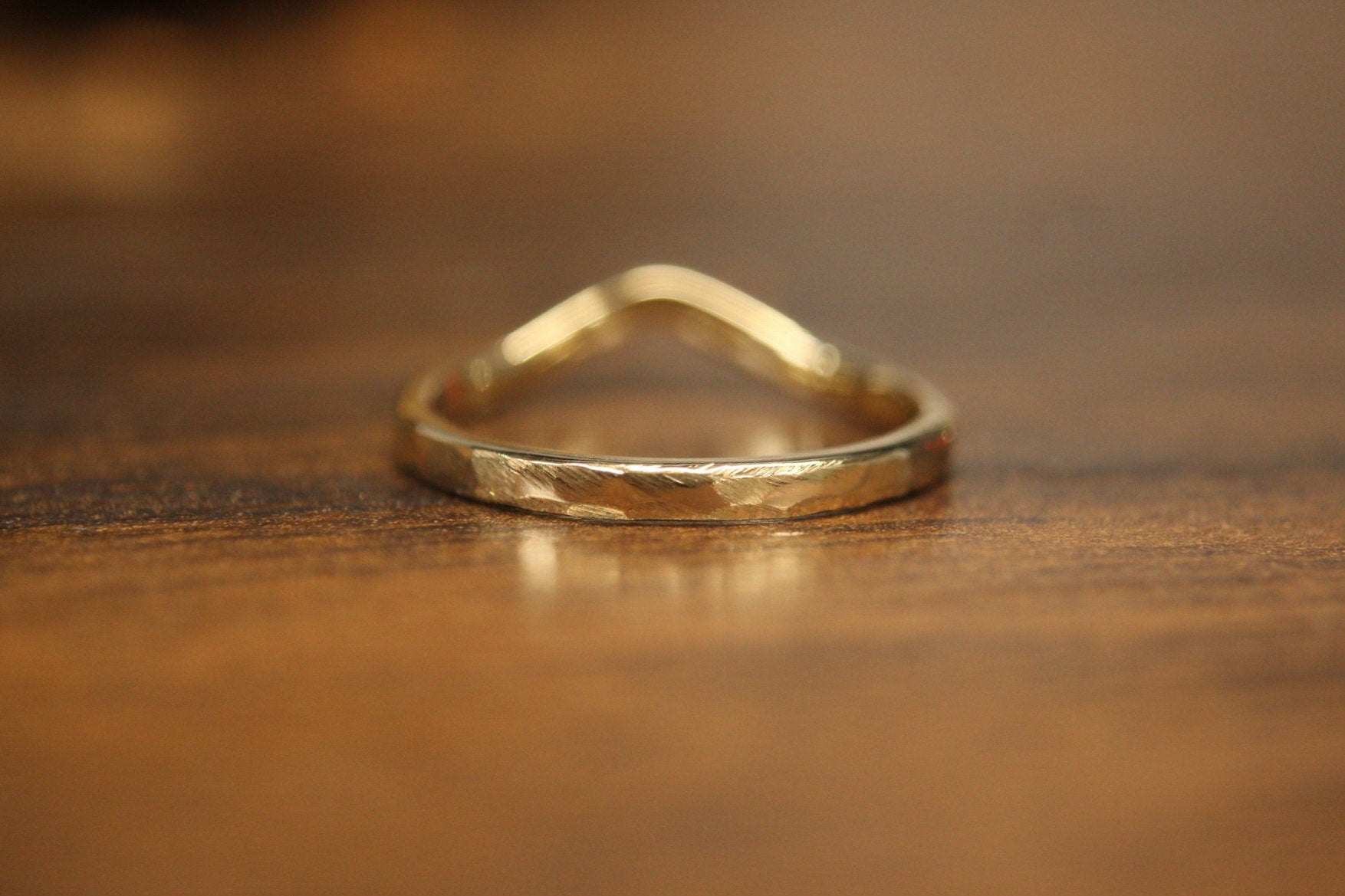 Faceted 14k Gold Dainty Stacking Band 