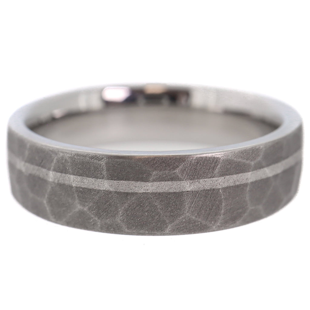 Faceted Titanium with Platinum inlay 